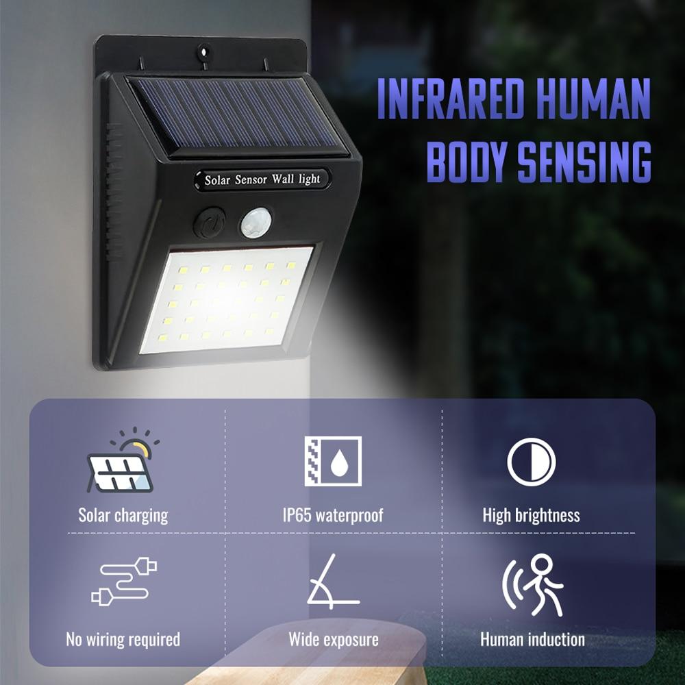 Outdoor Solar Ligh Solar Wall Lamp Waterproof PIR Motion Sensor Garden Light Solar Powered Sunlight Street Light