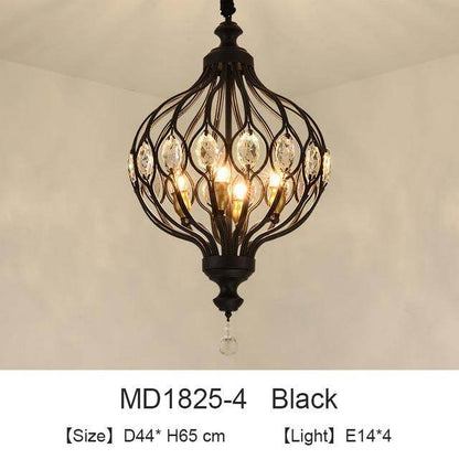Nordic Crystal Pendant Lights Black Dining Table Lamp Hanging Light For Kitchen Living Room Bedroom Corridor Led Industrial Lamp