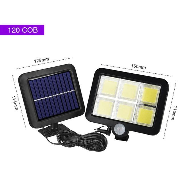 120 COB LED Solar Light Solar Lamp with Motion Sensor Outdoor Garden Spotlight Solar Powered Wall Lamp for Street Path Courtyard