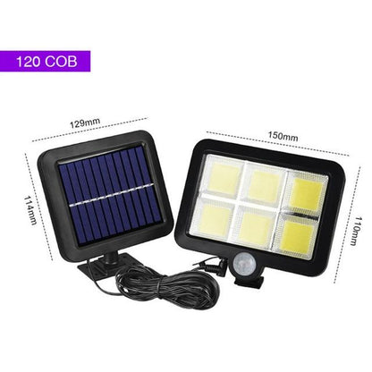 120 COB LED Solar Light Solar Lamp with Motion Sensor Outdoor Garden Spotlight Solar Powered Wall Lamp for Street Path Courtyard