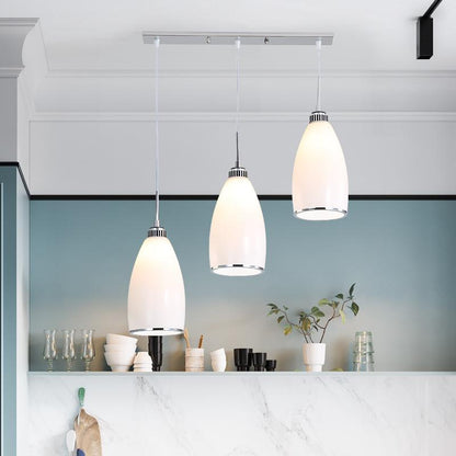 Simple Chandelier Restaurant Light Bar Kitchen Dining Room Bar Front Desk Lamp Three-headed Dining Chandeliers with Glass Lights