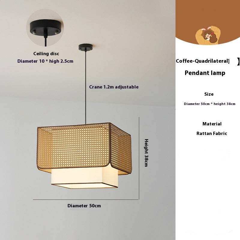 Wabi Sabi Rattan Pendant Lights Handmade Bamboo Ceiling Chandelier Living Room Dining t Kitchen Island Light