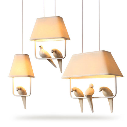 Creative Cloth art bird  LED pendant lights for  children room restaurant kitchen decoration hanging lamp hotle lamp