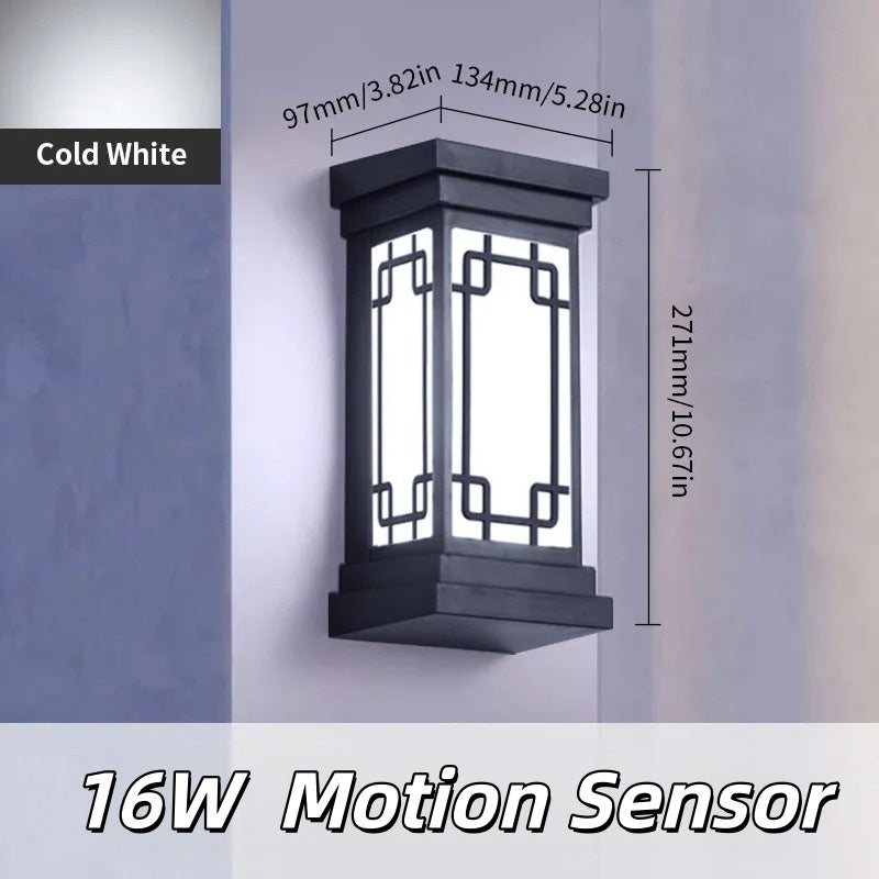 Motion Sensor LED Wall Light 16W Indoor&Outdoor Waterproof IP66 Porch Wall Lamp Sconce Decoration Lighting