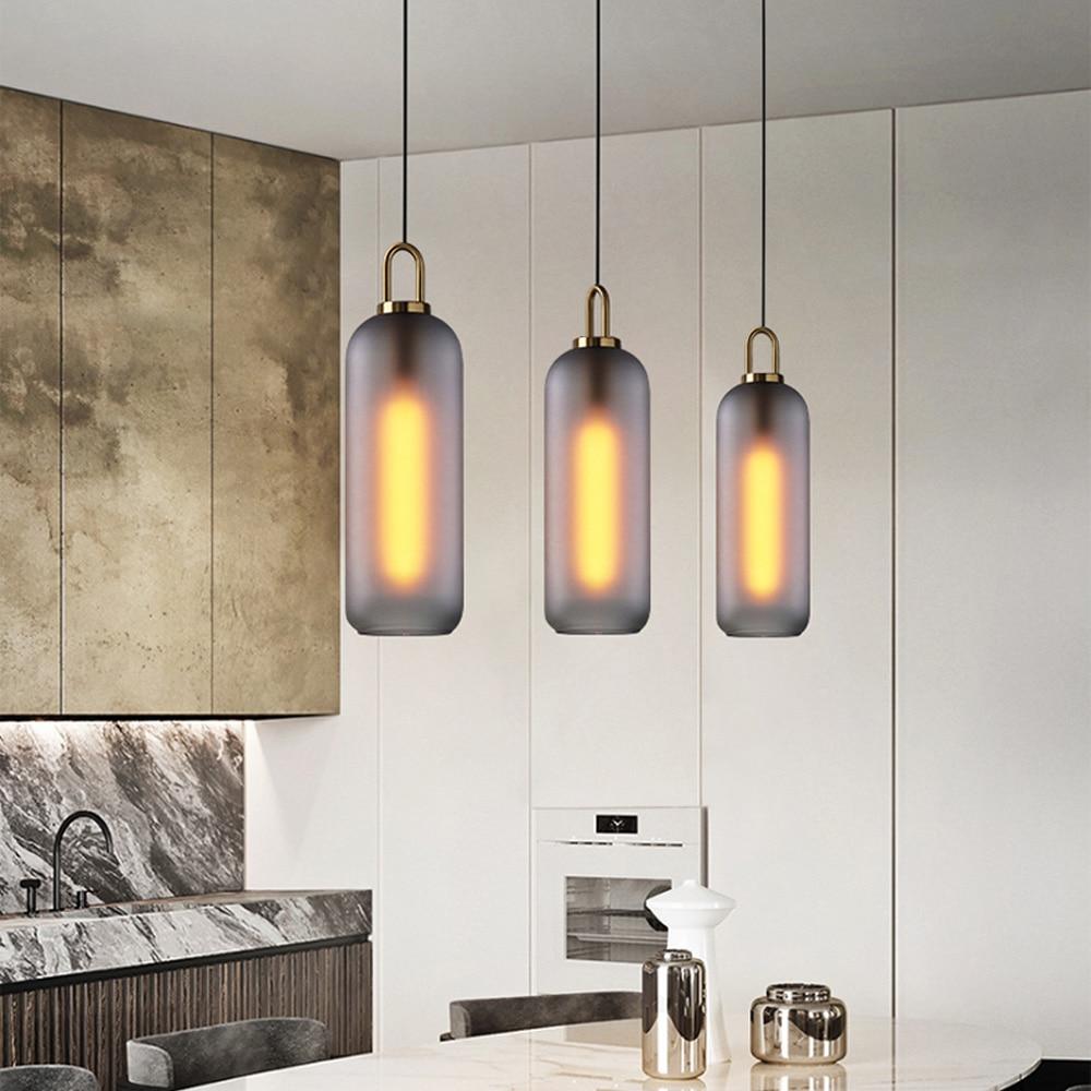 Postmodern Ins Pendant Lights Luxury Restaurant Lamps Nordic Bar Bedroom Bedside Glass Ball Single Hanging Lamp