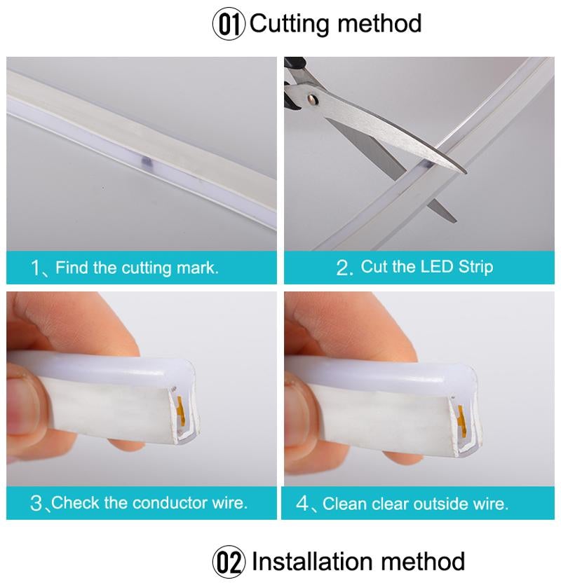 Neon Flex Led Strip Light AC220V SMD2835 Waterproof Flexible Lighting Power Plug Outdoor Festival Decoration Strips Neon Lights-2