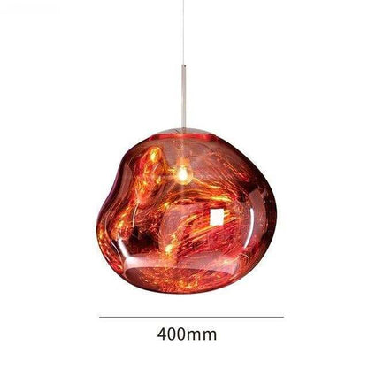 Modern 30/40cm Red Silver Gold Melt Glass Pendant Lamp Lava Irregular Creative Designer Hang Lamp For Living Room Bedroom