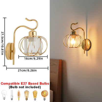 Modern Luxury Gold Wall Lamp Nordic Creative Crystal Sconce Living Room Hallway Bedside Indoor LED Wall Light
