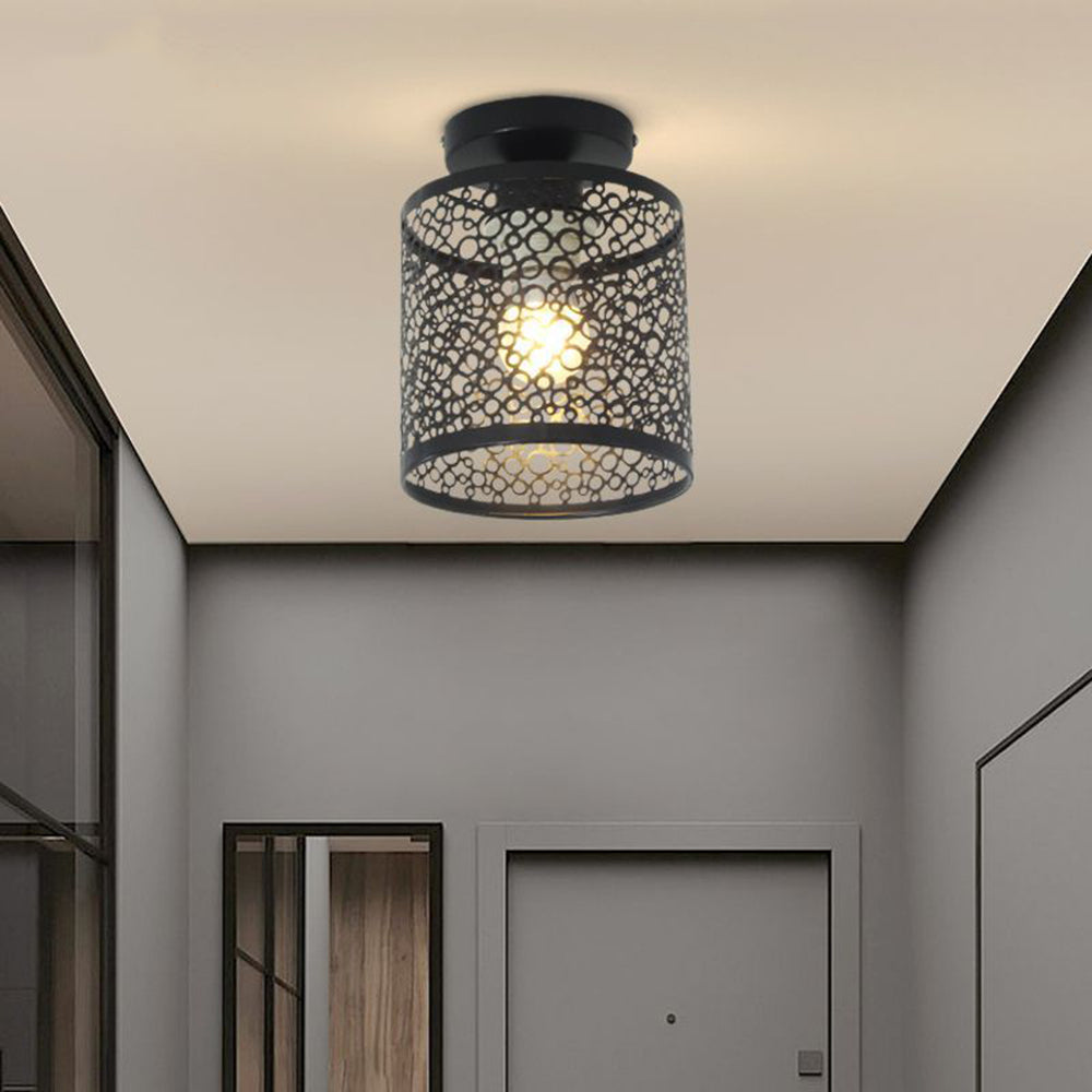Modern Nordic Black Wrought Iron E27 Led Ceiling Lights For kitchen Living Room Bedroom Study Balcony Restaurant