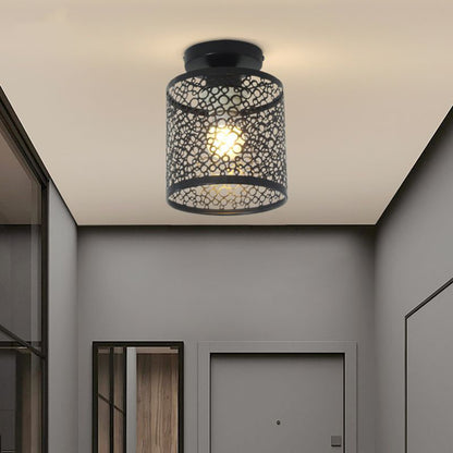 Modern Nordic Black Wrought Iron E27 Led Ceiling Lights For kitchen Living Room Bedroom Study Balcony Restaurant