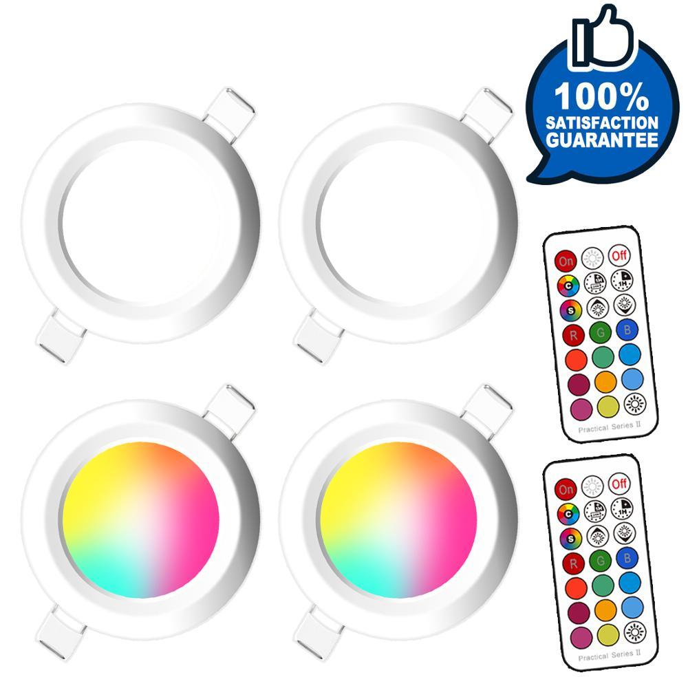 Dimmable LED Spot light 7W round downlight RGB Recessed Ceiling Lamp RGBW Color Changing LED Lighting for Room Bedroom
