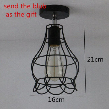 Retro Indoor Lighting Vintage Ceiling Light LED Lights More Kinds Iron Cage Lampshade Warehouse Style Light Fixture