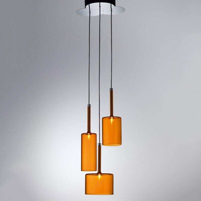 Modern Colorful Single Head/Three Heads Glass Pendant Lights G4 Led Lliving Room Bedroom Restaurant Personality Pendant Lamps