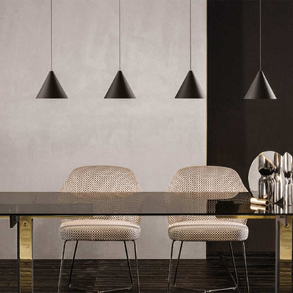 Modern Light Black Metal Long Wire Cone Shape Pendant Lamp Kitchen Island Hanging Lamp Bedside Suspension Lighting