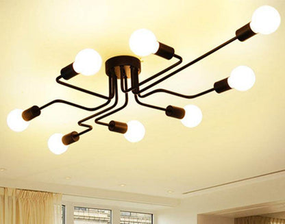 Modern Europe Creative Simple Iron Industrial Ceiling Lamp LED E27 Ceiling Light For Bedroom Living Room Kitchen Study Hotel Bar