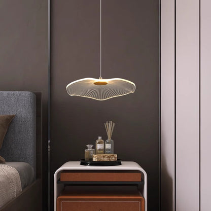 Creative Acrylic Lotus Leaf Small Pendant Lamp for Bedside Art, Modern and Simple Single Head Pendant Lamp LED Lamp