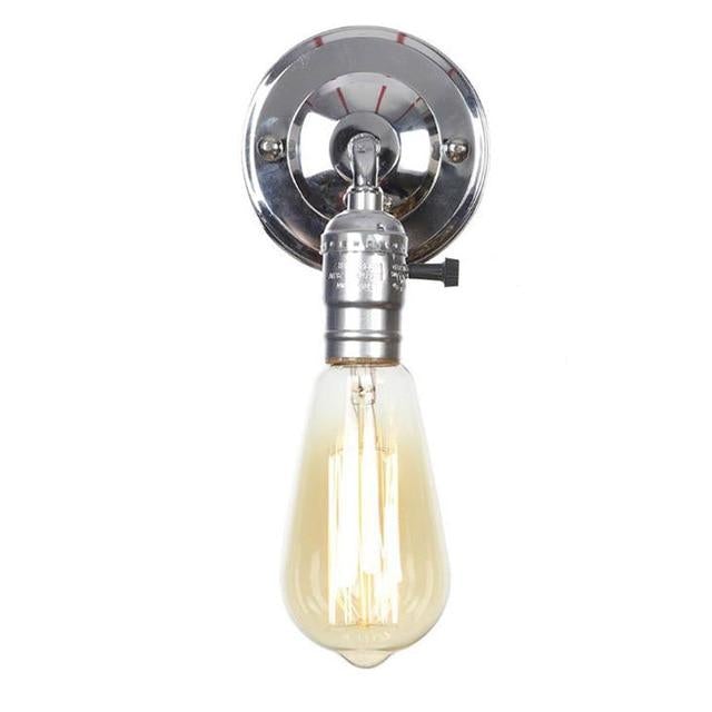 Pull chain switch scones led wall lights Chrome loft style retro vintage iron bedroom wall lamp bedside lampen stair wandlamp