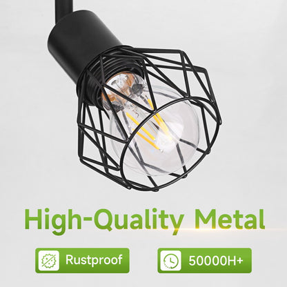 Metal Cage Ceiling Chandelier Vintage E27 Ceiling Lights Indoor Multi heads Chandelier For Living Room Kitchen Lighting Fixture