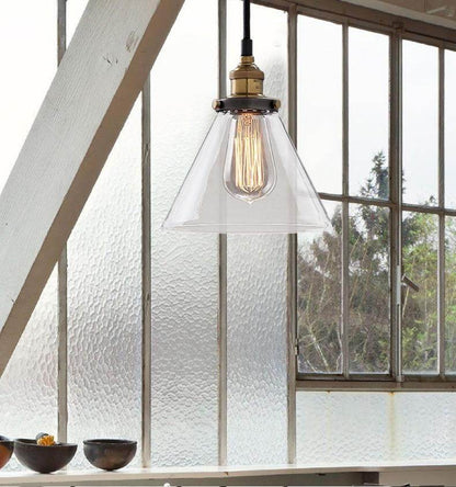 Vintage Glass Pendant Lights Loft Hang Lamp Smoky Grey Hanging Light