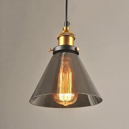 Vintage Pendant Lights Glass Pendant Lamps Loft Industrial Hang Lamp Smoky Grey Lamparas De Techo Colgante Modern Lustre Pendent