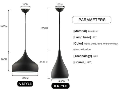 Modern Simple Led Pendant Light Aluminum Hanging Room Lamp