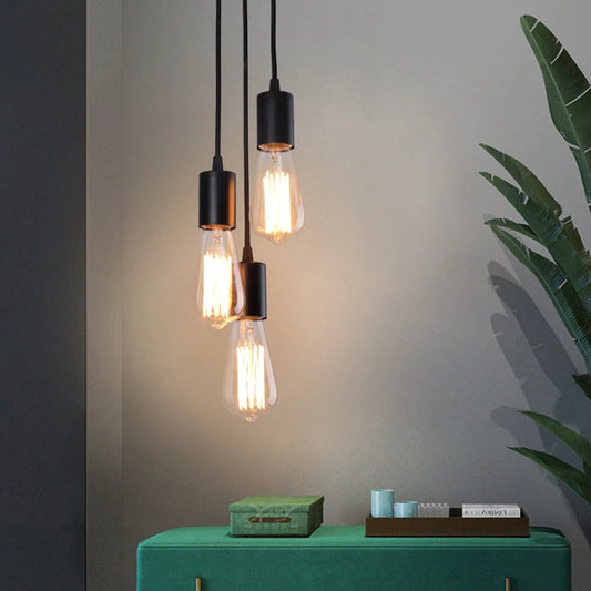 Female ceiling chandelier multi-head chandelier creative restaurant clothing store chandelier retro industrial wind braided wire lamp