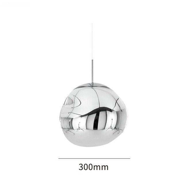 Modern 30/40cm Red Silver Gold Melt Glass Pendant Lamp Lava Irregular Creative Designer Hang Lamp For Living Room Bedroom