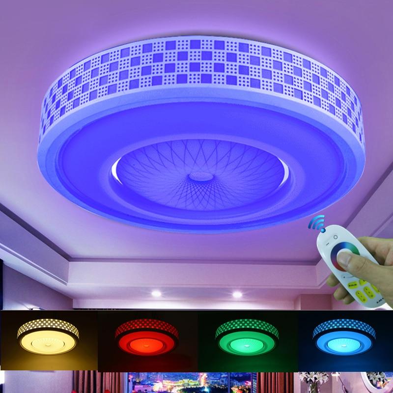 Modern LED Colorful 2.4G Remote Touch Control Ceiling Light 12W 24W 36W RGB+Warm White+Cold White Dimming Light For Livingroom