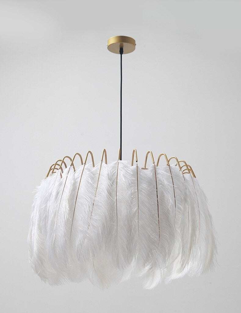 Feather Lamp Modern Nordic  Fairy Feather Chandelier Lamp Loft Pendant Lamp Lights Living Suspension Lighting Fixtures