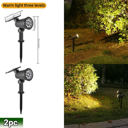 9 LED Solar Spot Lights IP65 Waterproof Outdoor RGB Solar Landscape Lights Brightness Adjustable