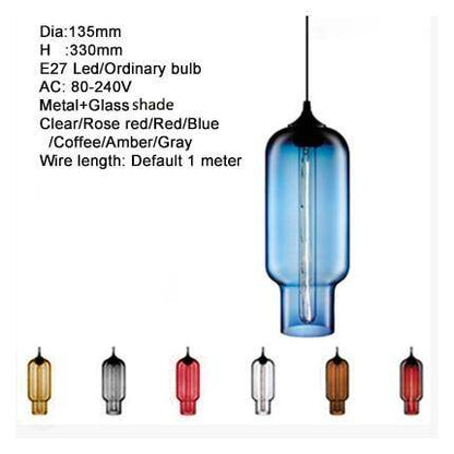 Modern Loft E27 Glass Bowl Pendant Lights Colorful Simple Hanging Lamps For Kitchen Living Room Bedroom Restaurant Hotel Room