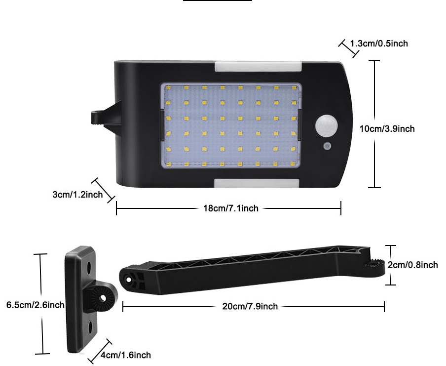 54 LED Wireless Solar Lamp With Three Modes Outdoor Waterproof Solar Light Security Lighting For House Wall Street Yard Garden