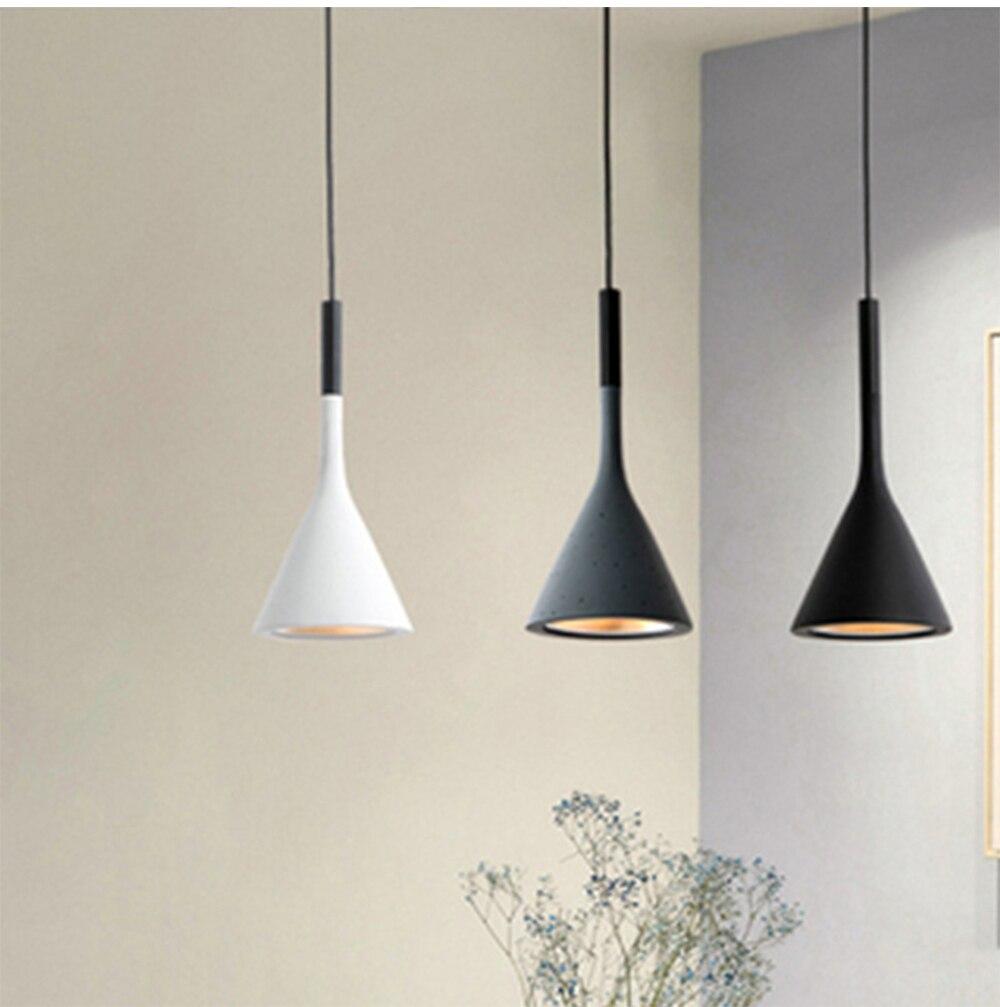LED  Pendant Lights Imitation Concrete Resin Hanging Lamp Black White Red /Grey For Restaurant Bedroom Home Decor Lighting