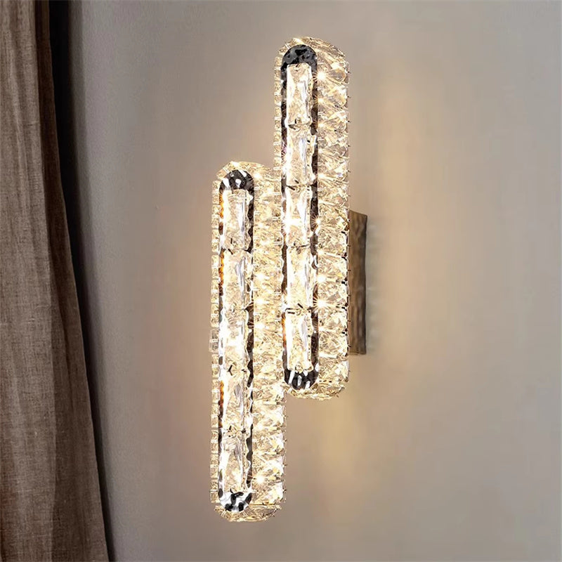 Wall Lamp Crystals Strip Interior Wall Light for Living Room Background Bedside Corridor Decoration Wall