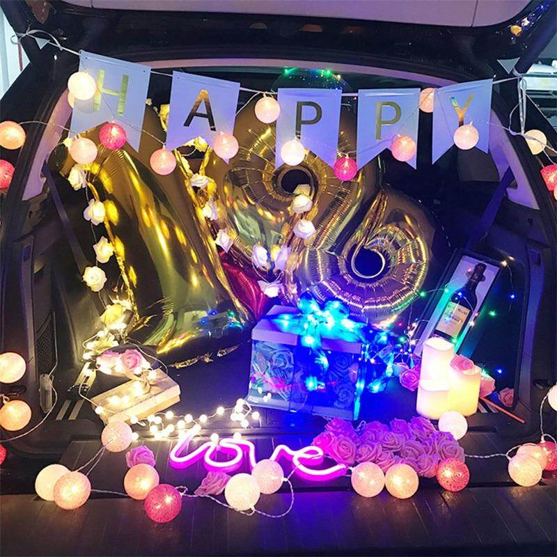 3M LED Cotton Ball Garland Lights String Christmas Xmas Outdoor Holiday Wedding Party Baby Bed Fairy Lights Decoration