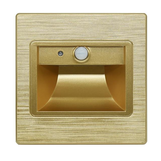 1.5W LED Embedded Wall Light,Intelligent lamp,PIR Sensor Stair Light, Kitchen Lamp Step Corridor Bathroom, Smart Indoor lighting