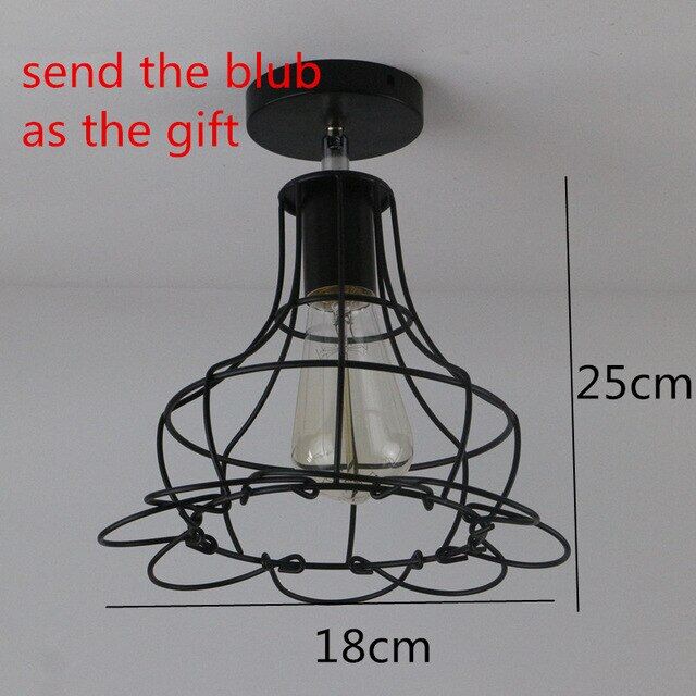 Retro Indoor Lighting Vintage Ceiling Light LED Lights More Kinds Iron Cage Lampshade Warehouse Style Light Fixture
