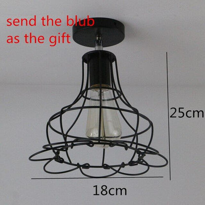 Retro Indoor Lighting Vintage Ceiling Light LED Lights More Kinds Iron Cage Lampshade Warehouse Style Light Fixture