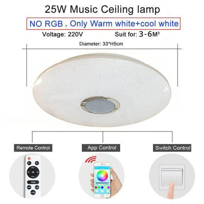 Music LED ceiling Lights RGB APP and Remote control ceiling lamp bedroom 25W 36W 52W living room light lampara de techo