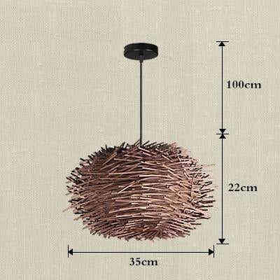 Handmade Bird Nest Pendant Light Wicker Wood Hotel Restaurant Dinning Room Cafe Bar Nordic Rattan lustre Modern Hanging Suspension