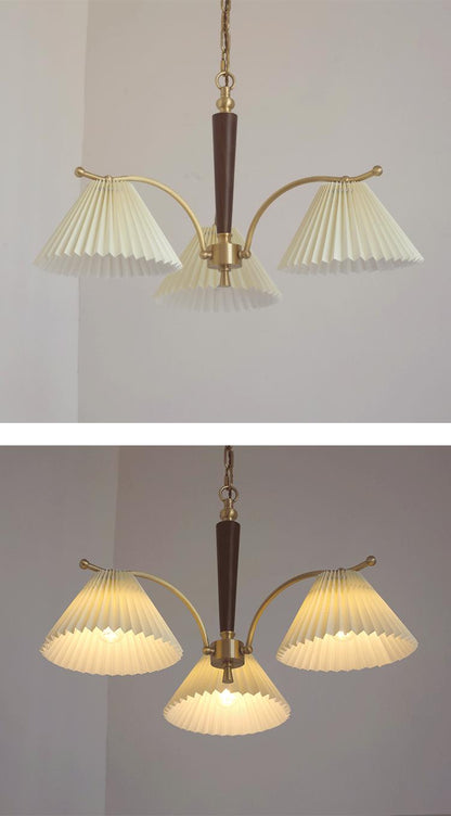 American Simple Copper Pleated Chandelier