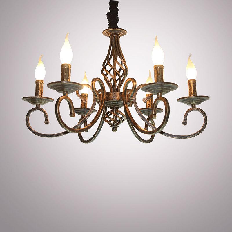 Retro Chandelier American Country Creative Wrought Iron Personality