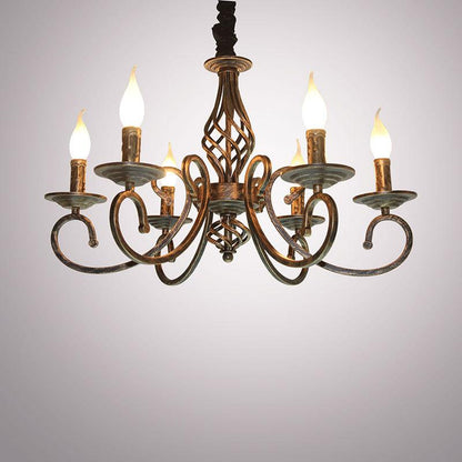 Retro Chandelier American Country Creative Wrought Iron Personality