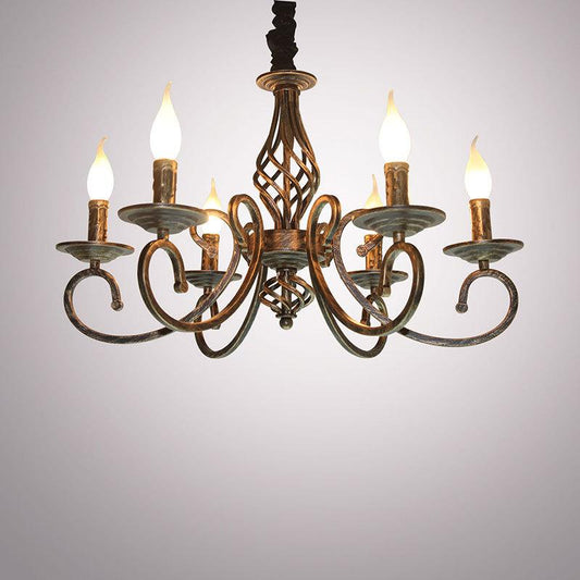 Retro Chandelier American Country Creative Wrought Iron Personality