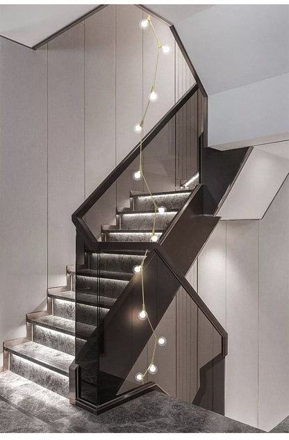 Stair Long Chandelier Modern Simple Personalized Creative Lamp