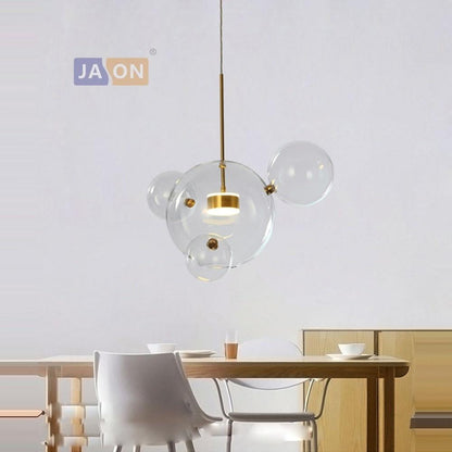 LED Nordic Iron Glass Mickey Gradual Blue LED Lamp LED Light.Pendant Lights.Pendant Lamp.Pendant light For Dinning Room Foyer