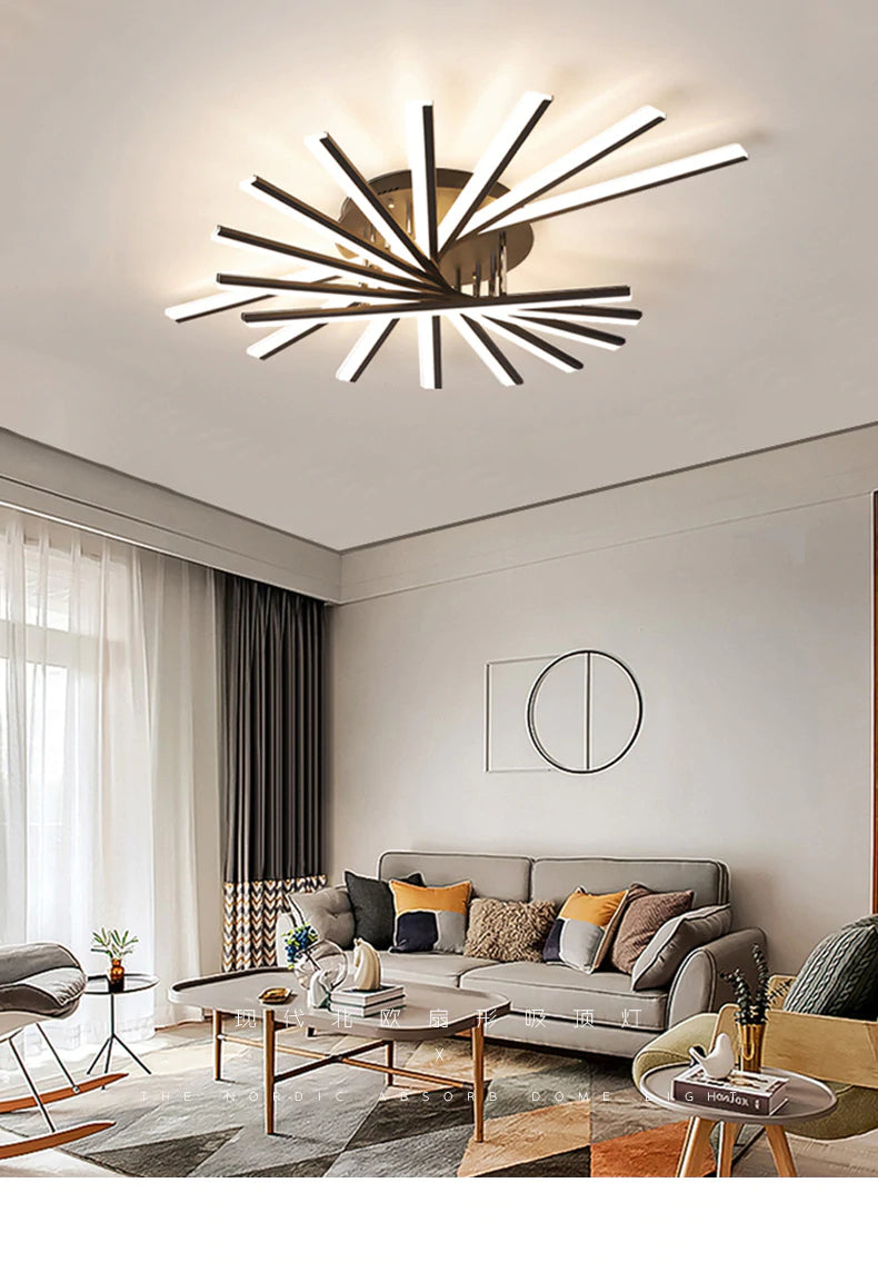 Living room light Nordic Light luxury household hall light simple modern minimalist living room main light three rooms and two halls complete set of lamps