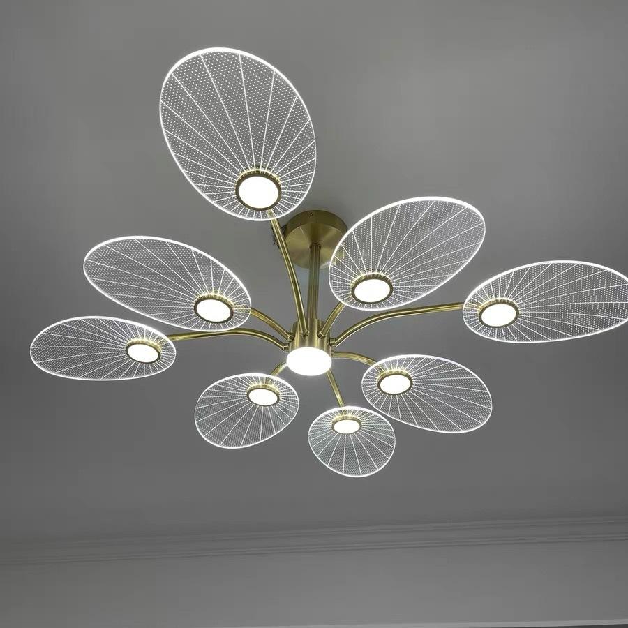 Light Luxury Living Room All Copper Chandelier Post-modern Creative Study Lamp