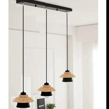 Modern Pendant Lamp Light, Natural Simple Wooden Pendant Light Lighting Fixture For Loft Cafe Bar Living Room Luminaire