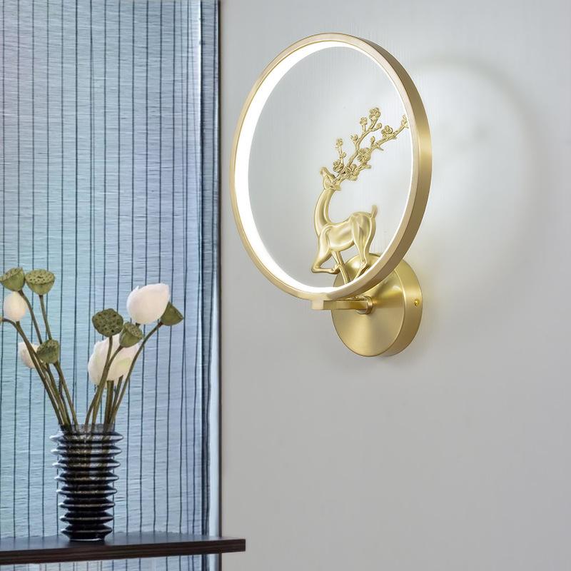 Copper Wall Lamp Living Room Bedroom Bedside Lamp Simple Aisle Copper Wall Lamp